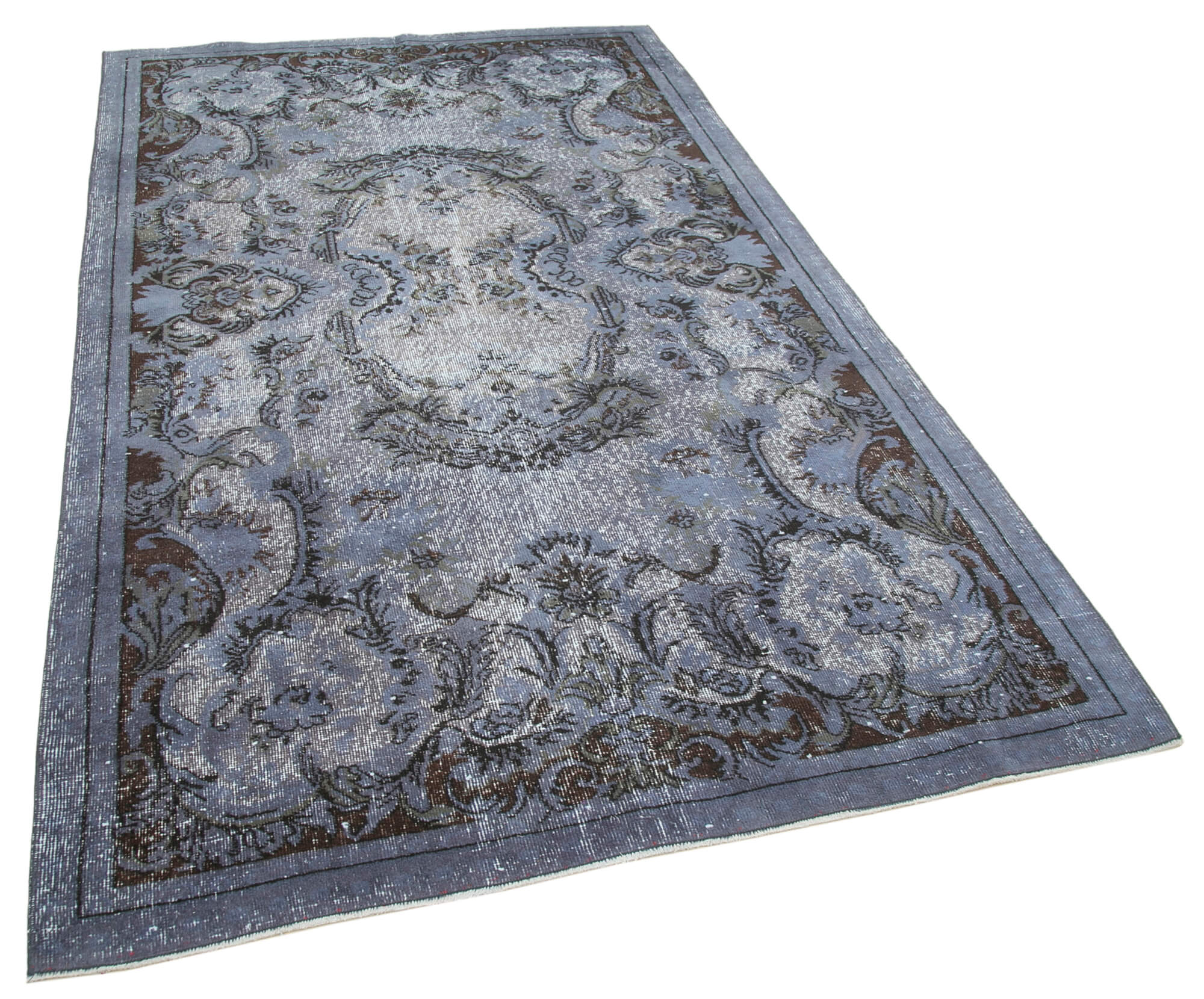 Handmade Antique Turkish 1970s 154 cm x 264 cm Grey Carpet