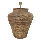 Woven rattan lamp base