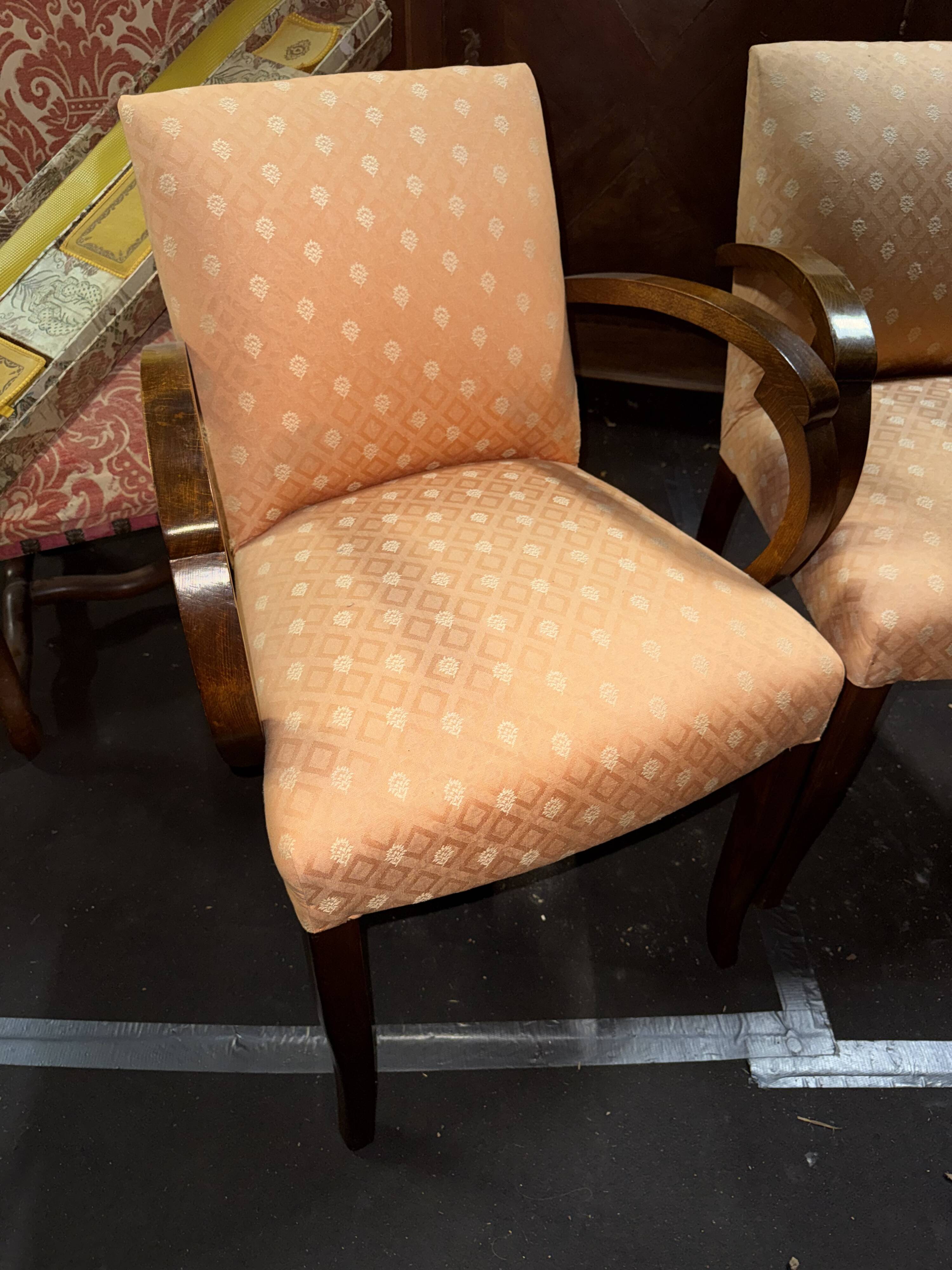 Pair of Art Deco bridge armchairs - horseshoe seat - 1930s