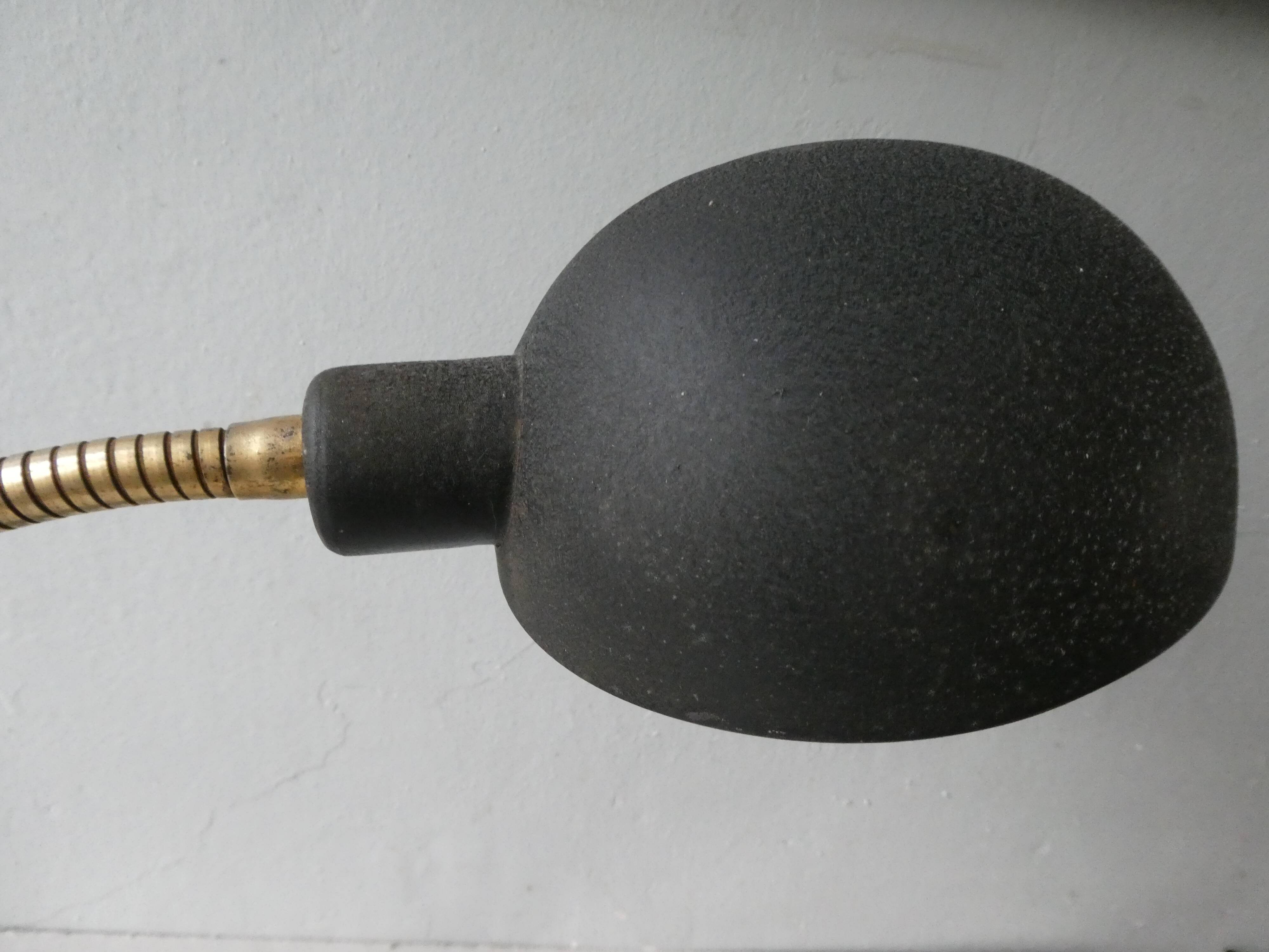 1950s lamp, made of black and gold metal