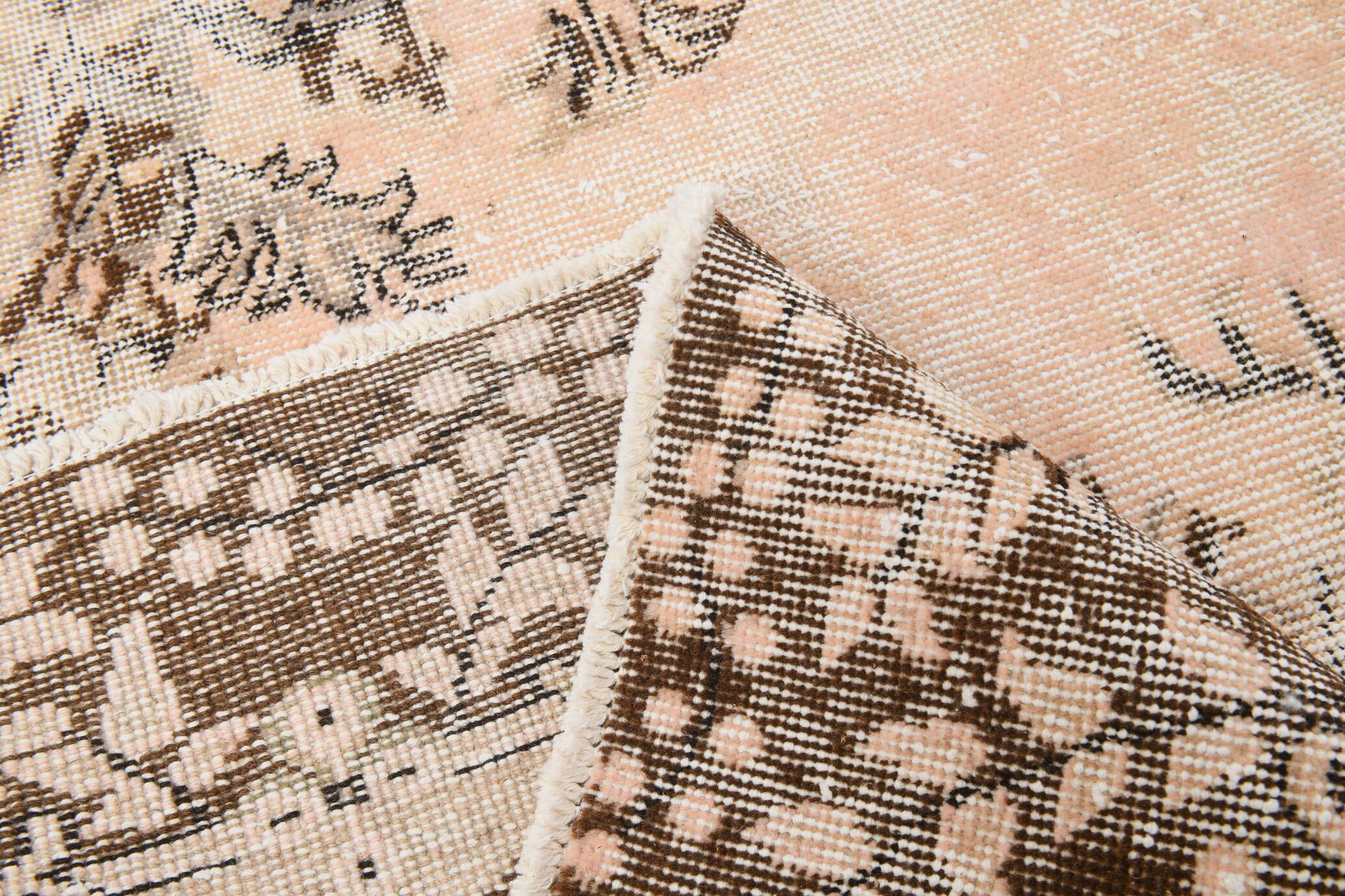 5x9 Brown Beige Classic Floral Handmade Vintage Rug, 167x283Cm SK 5465