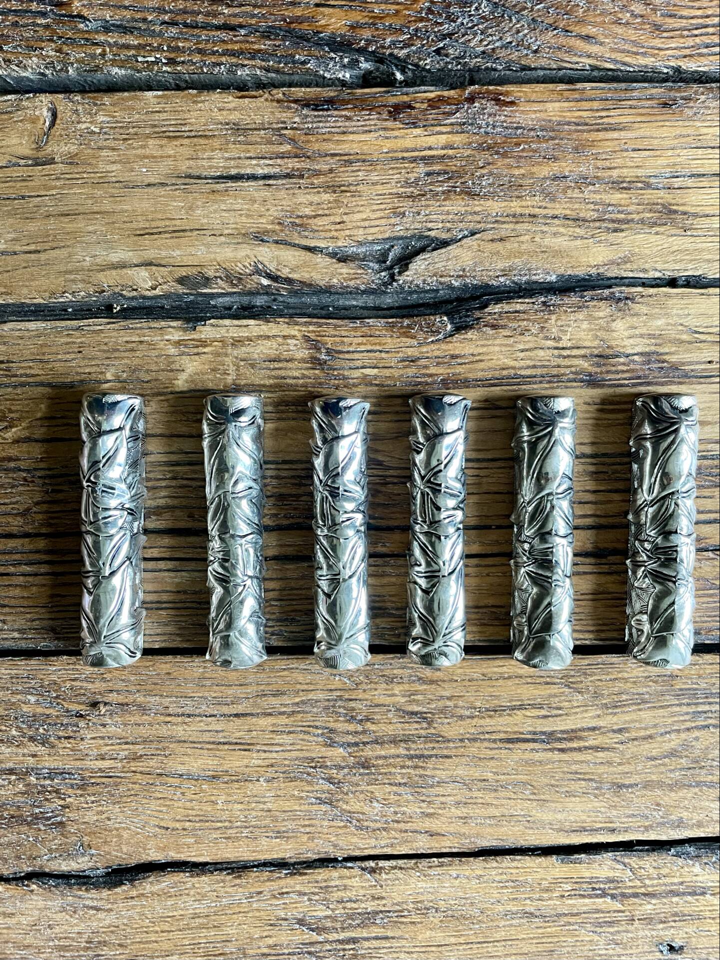 6 silver metal knife rests SILEA vintage