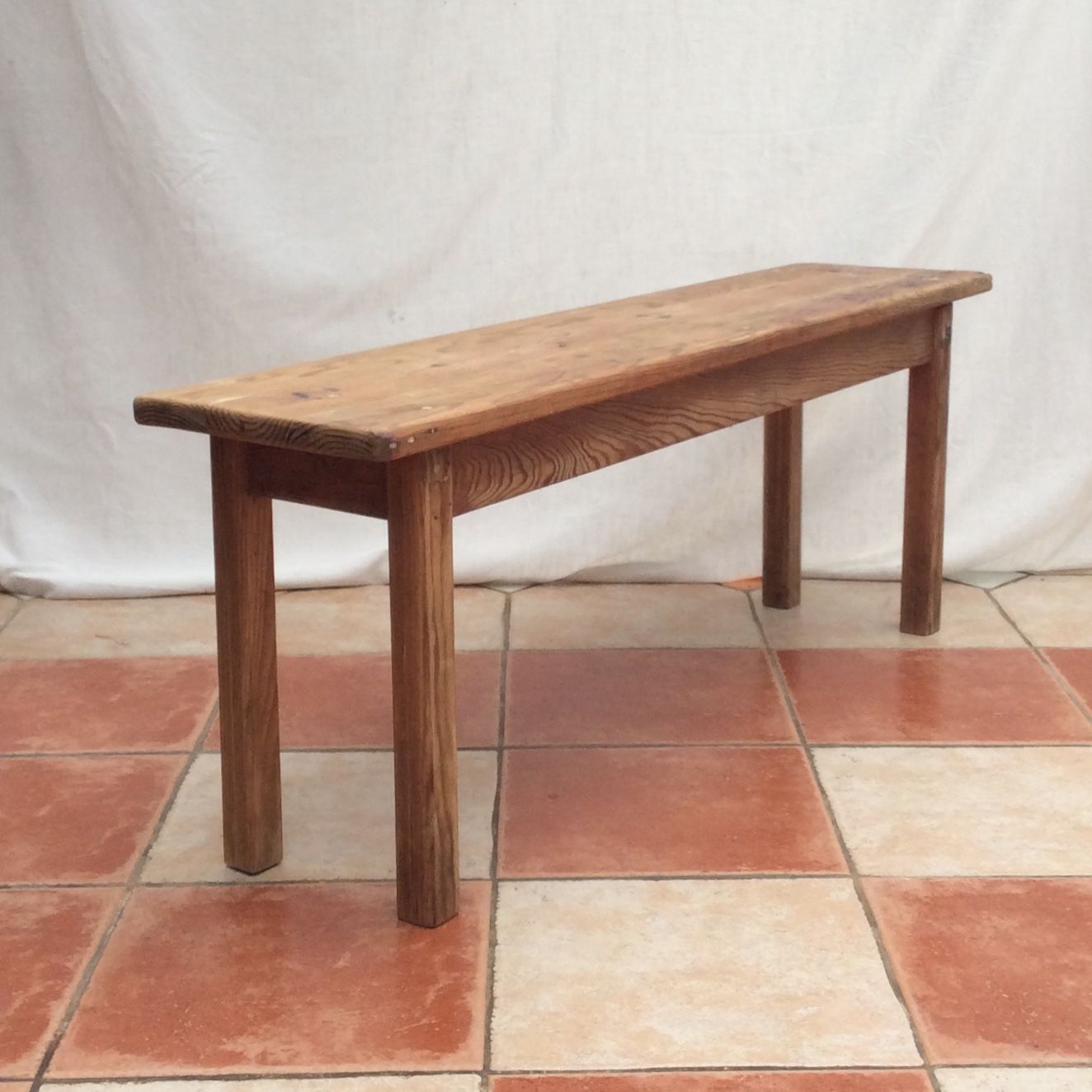 Light wood farmhouse bench around the years 1960-1970 dimension: height -44.5cm- width -103cm-