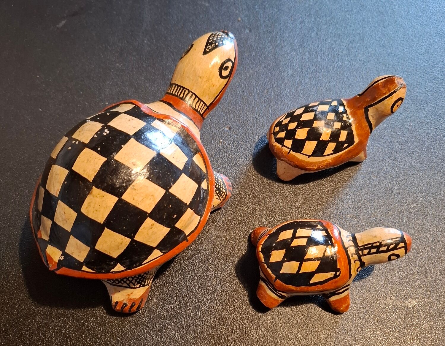 Traditional Berber ceramic turtle family