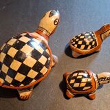 Traditional Berber ceramic turtle family