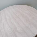 Pair of round vintage bistro tables, pedestal table