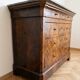19th-century commode in walnut burl with a marble top.