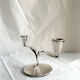 Bougeoir double en argent massif de style Art Déco danois