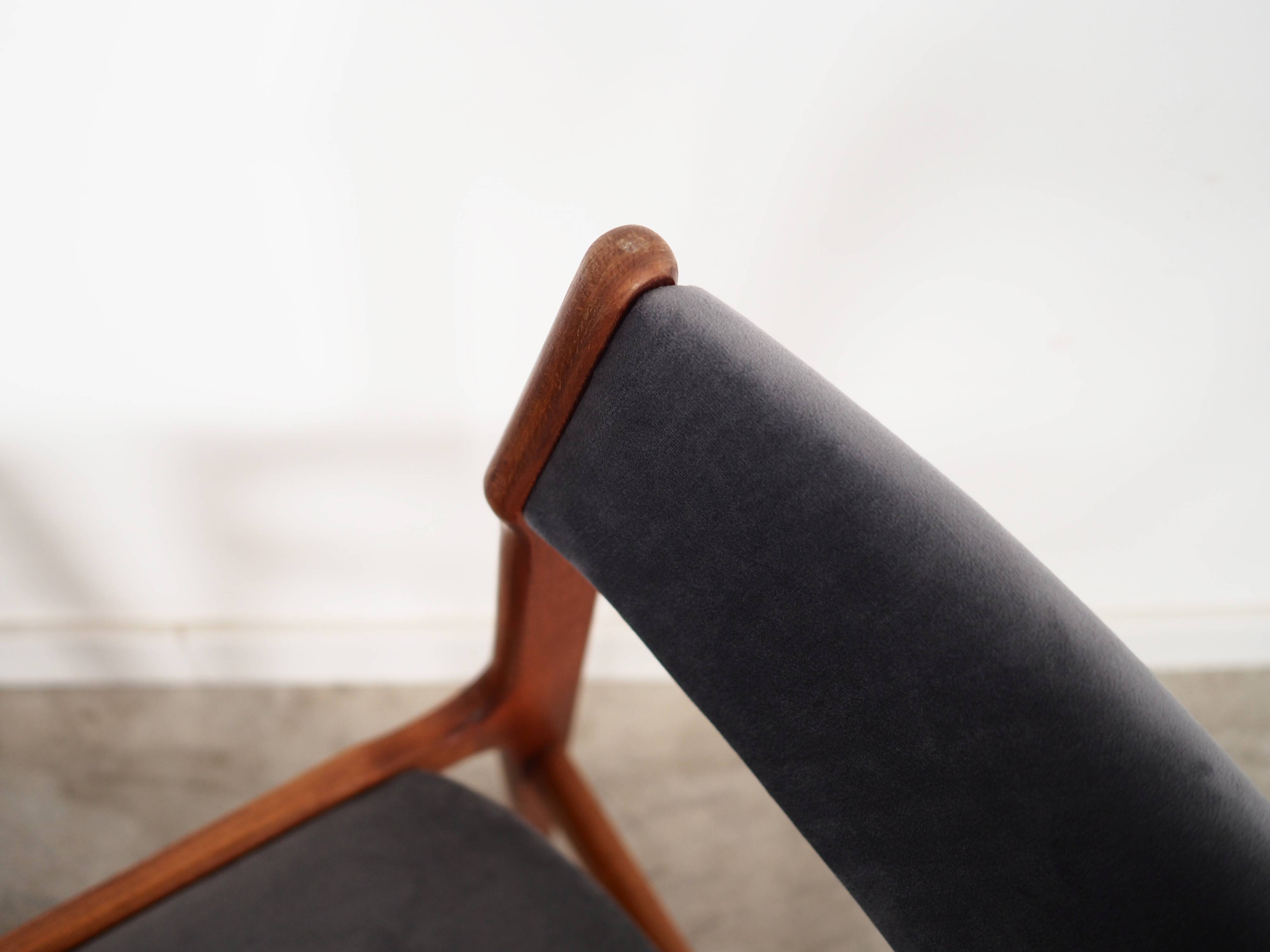 Set of six teak chairs, Danish design, 1960s, production: Denmark