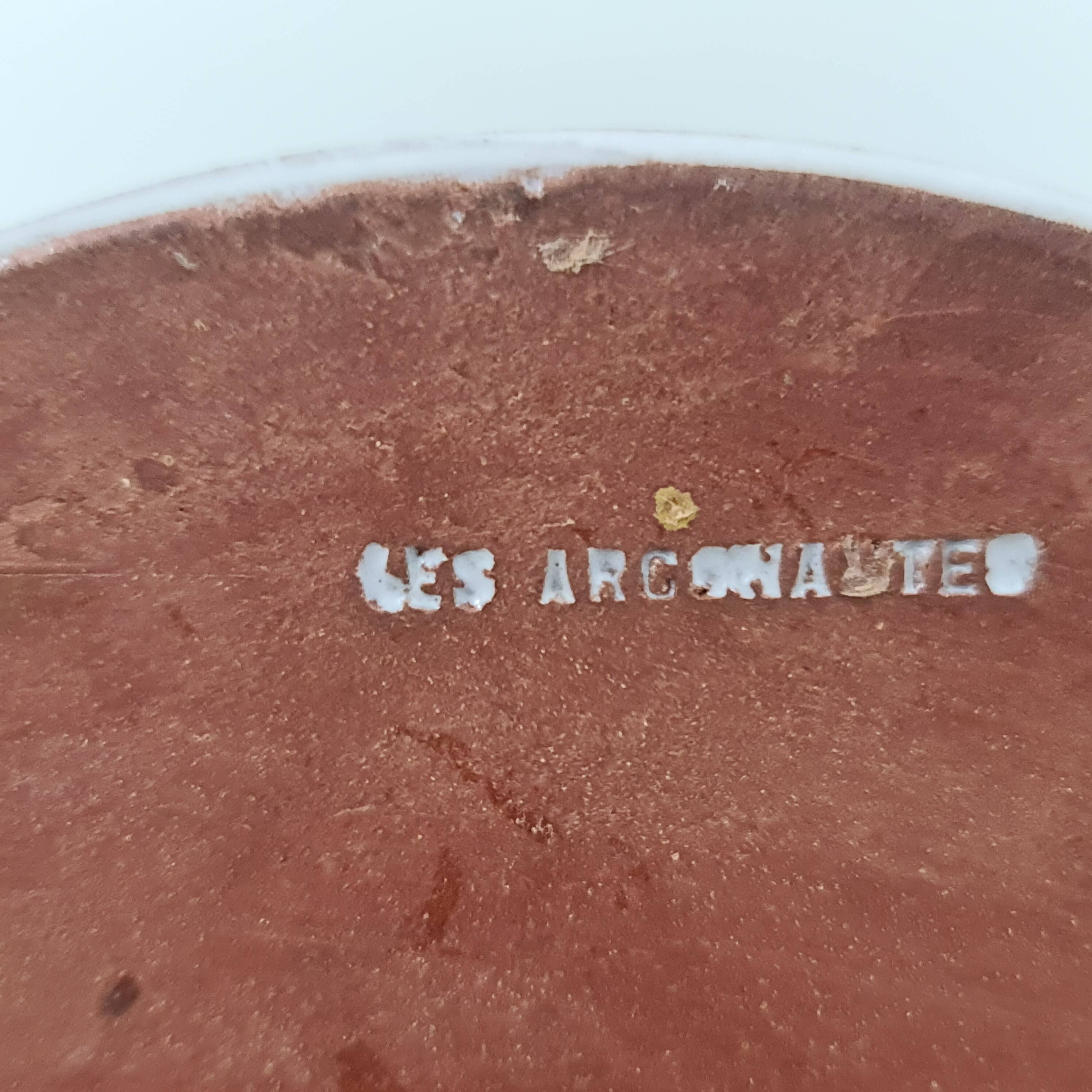 Large ceramic cylinder vase by Les Argonautes