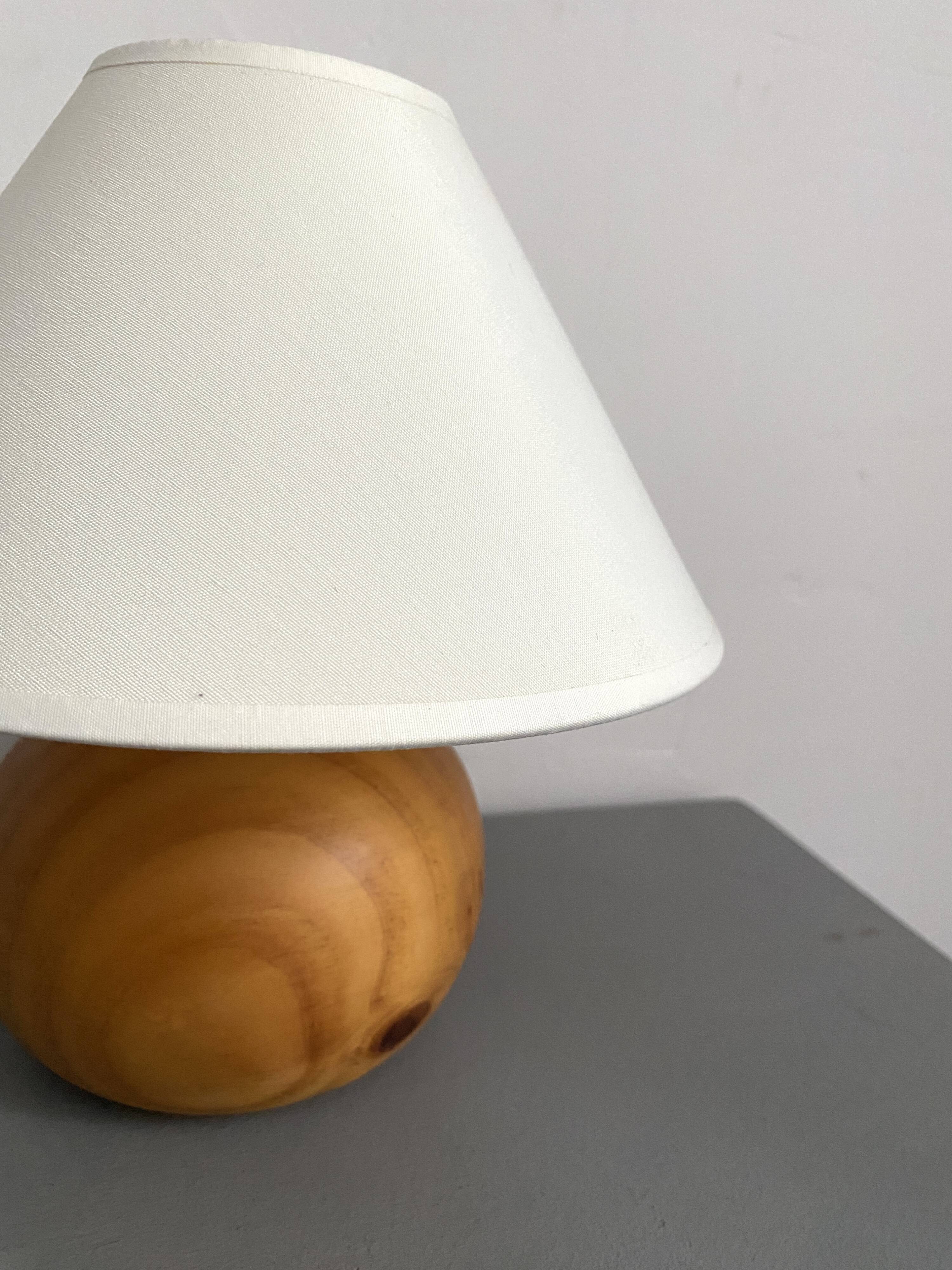 Wooden lamp, cotton shade