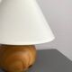 Wooden lamp, cotton shade