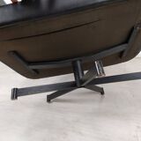 Fauteuil pivotant skaï vintage
