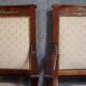 Pair of Empire period armchairs, in mahogany and gilded bronze.