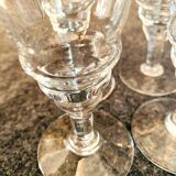 Set of 8 engraved crystal glasses from the 1970s