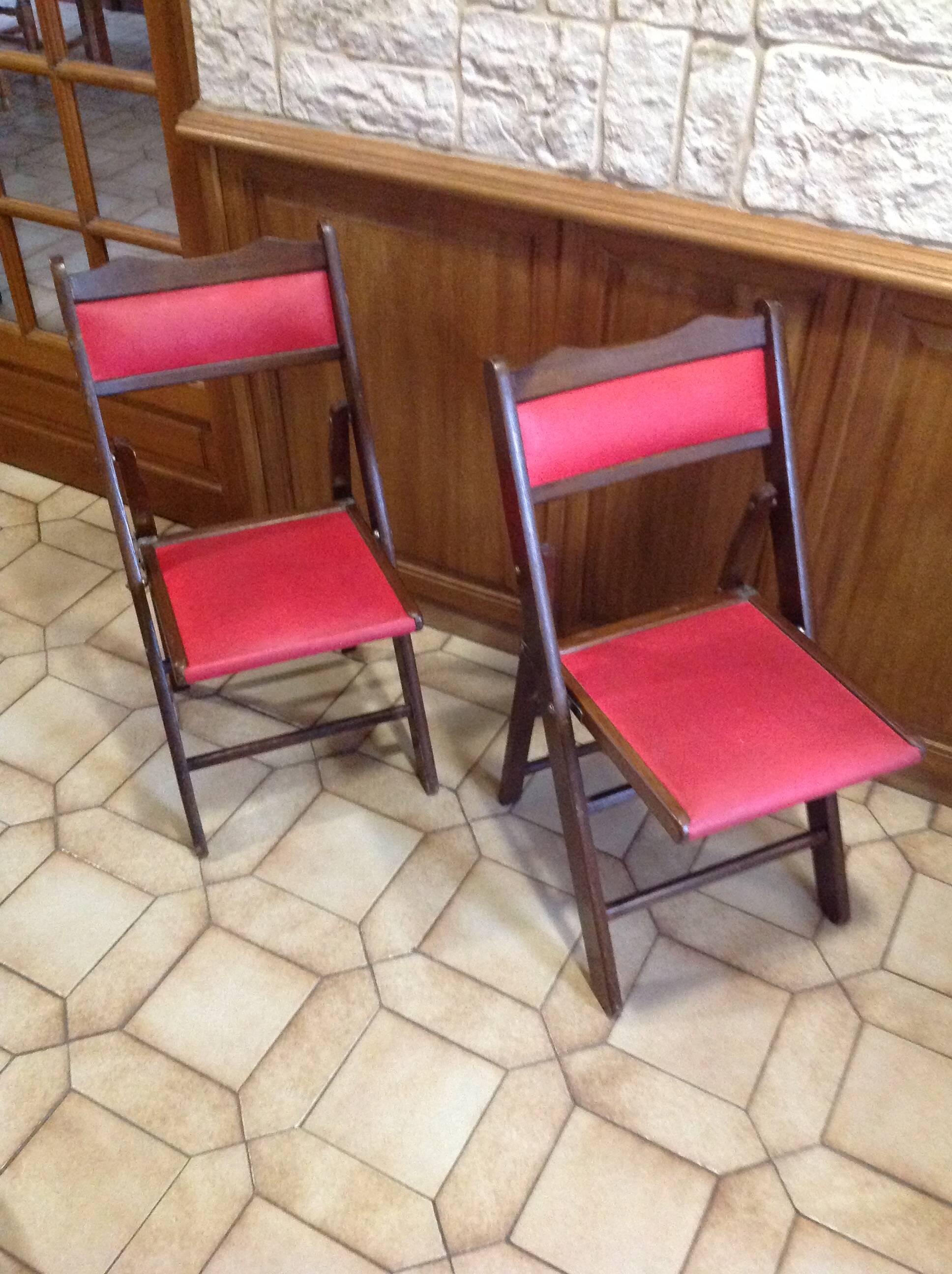 Pair of vintage Shanghai folding chairs