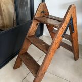 Old vintage wooden stepladder