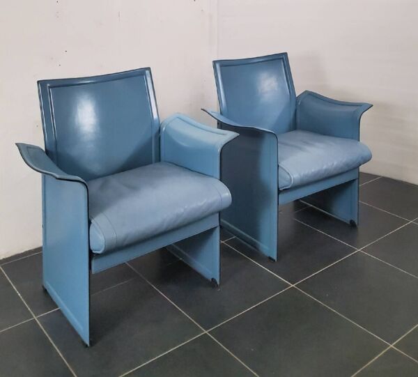 Fauteuils Korium en Cuir par Tito Agnoli pour Matteo Grassi, 1970s