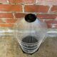 Antique black & white metal bird cage on vintage decorative legs
