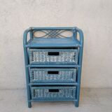 Vintage rattan drawer cabinet