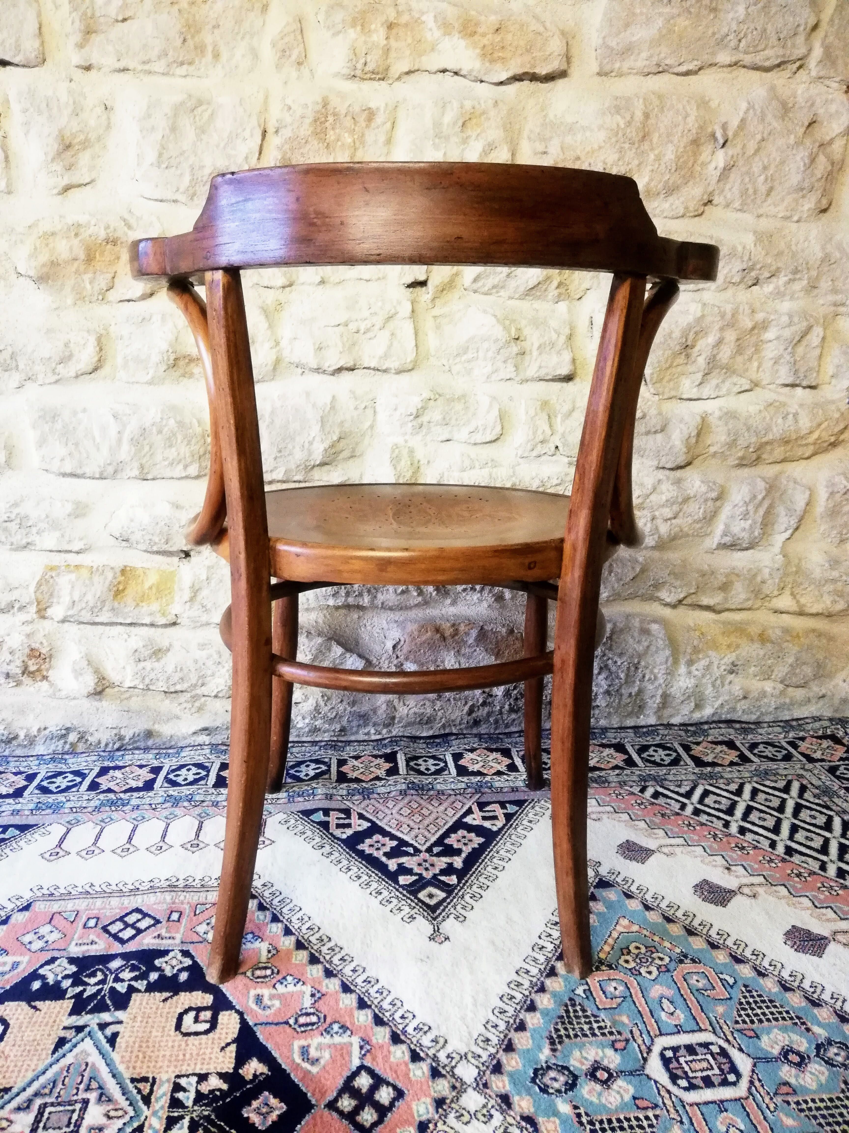 Vintage office chair J&J Kohn 1890 (label and stamp)