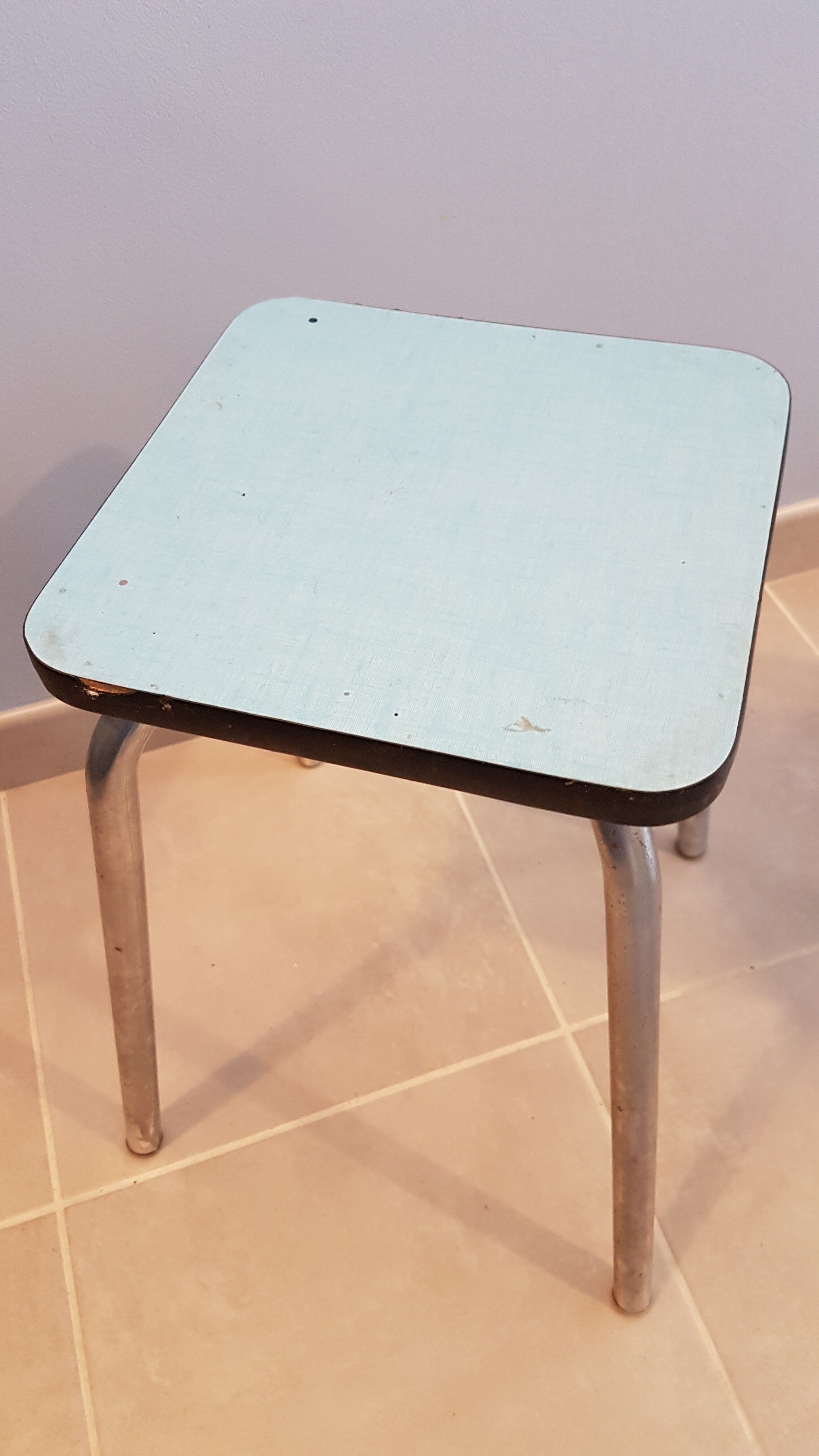 Sky blue formica stool