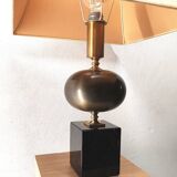 Large Regency black marble barber lamp