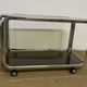 Metal and smoked glass rolling trolley / Bar cart from the 70s