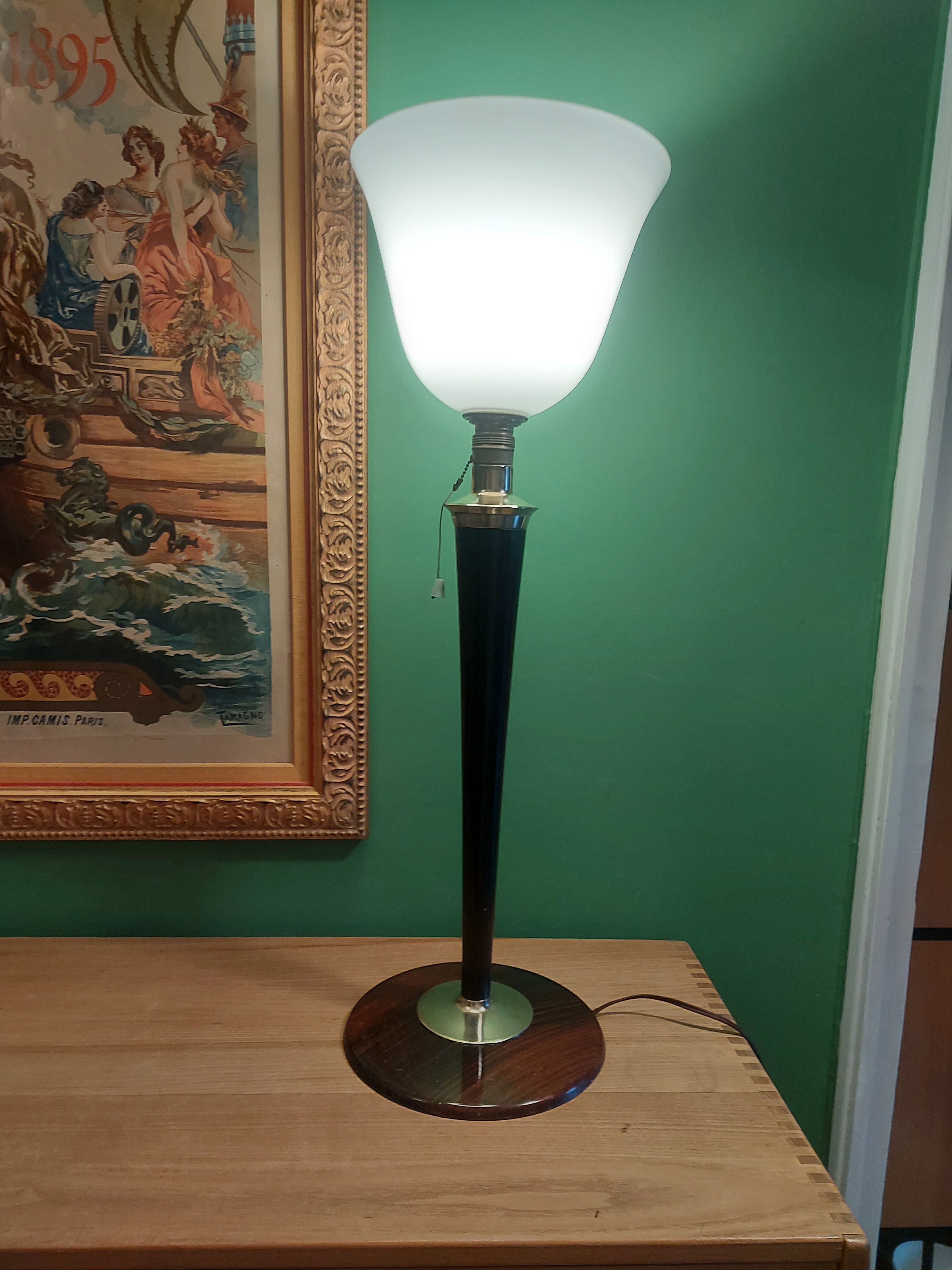 Lampe avec opaline Mazda