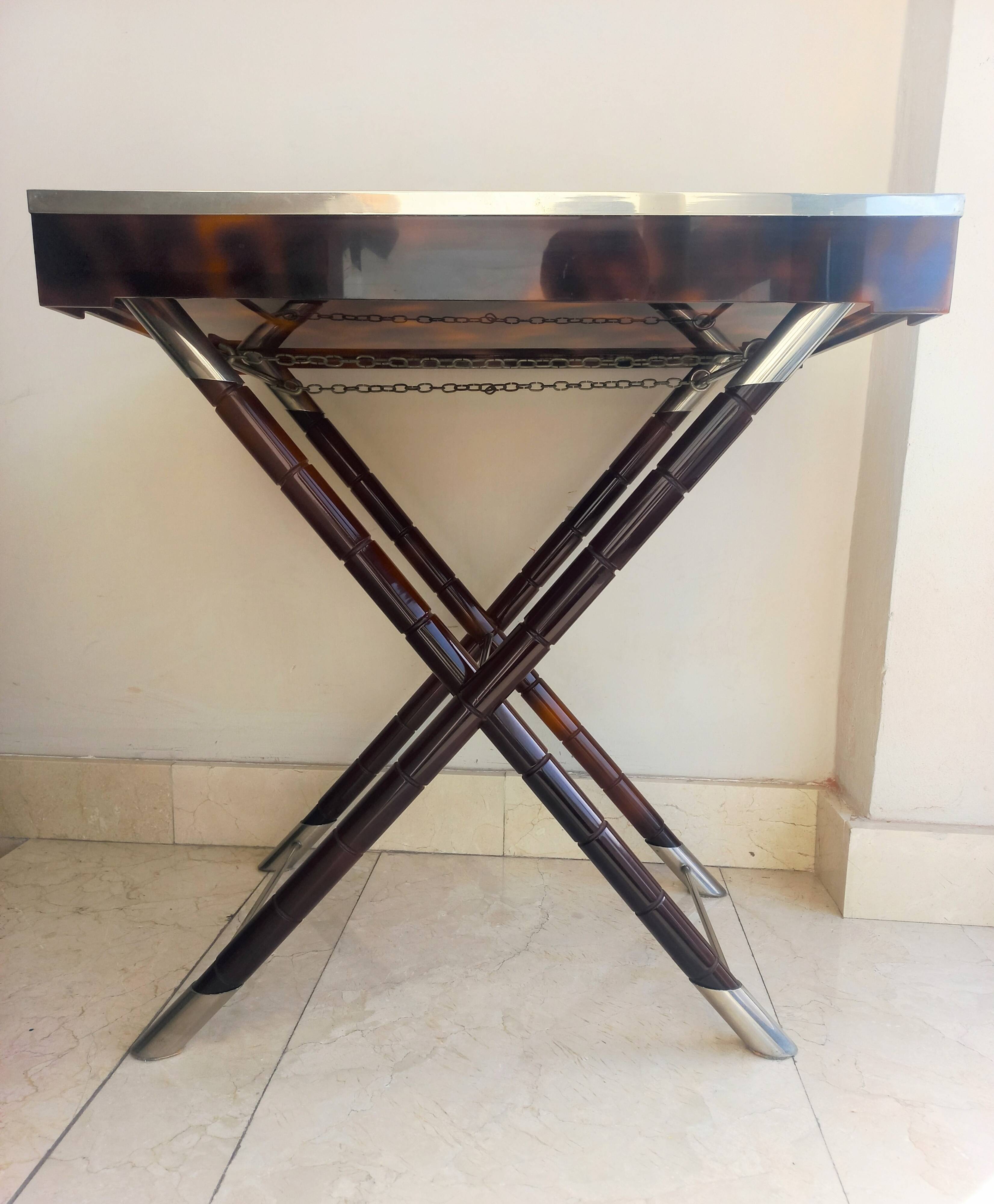 Faux tortoise shell serving tray