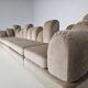 Beige mohair velvet sectional sofa by Hans Hopfer, Roche Bobois.