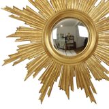 Deknudt Sunburst Sun Mirror Gilded Wood Sixties 69cm