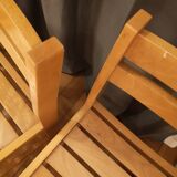 Set of 4 solid wood chairs 60/70 Franco-British College