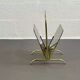 Vintage magazine rack in smoked glass and brass.