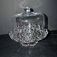 Antique cheese dome on a diamond moulded crystal stand, 1920, marked registered.