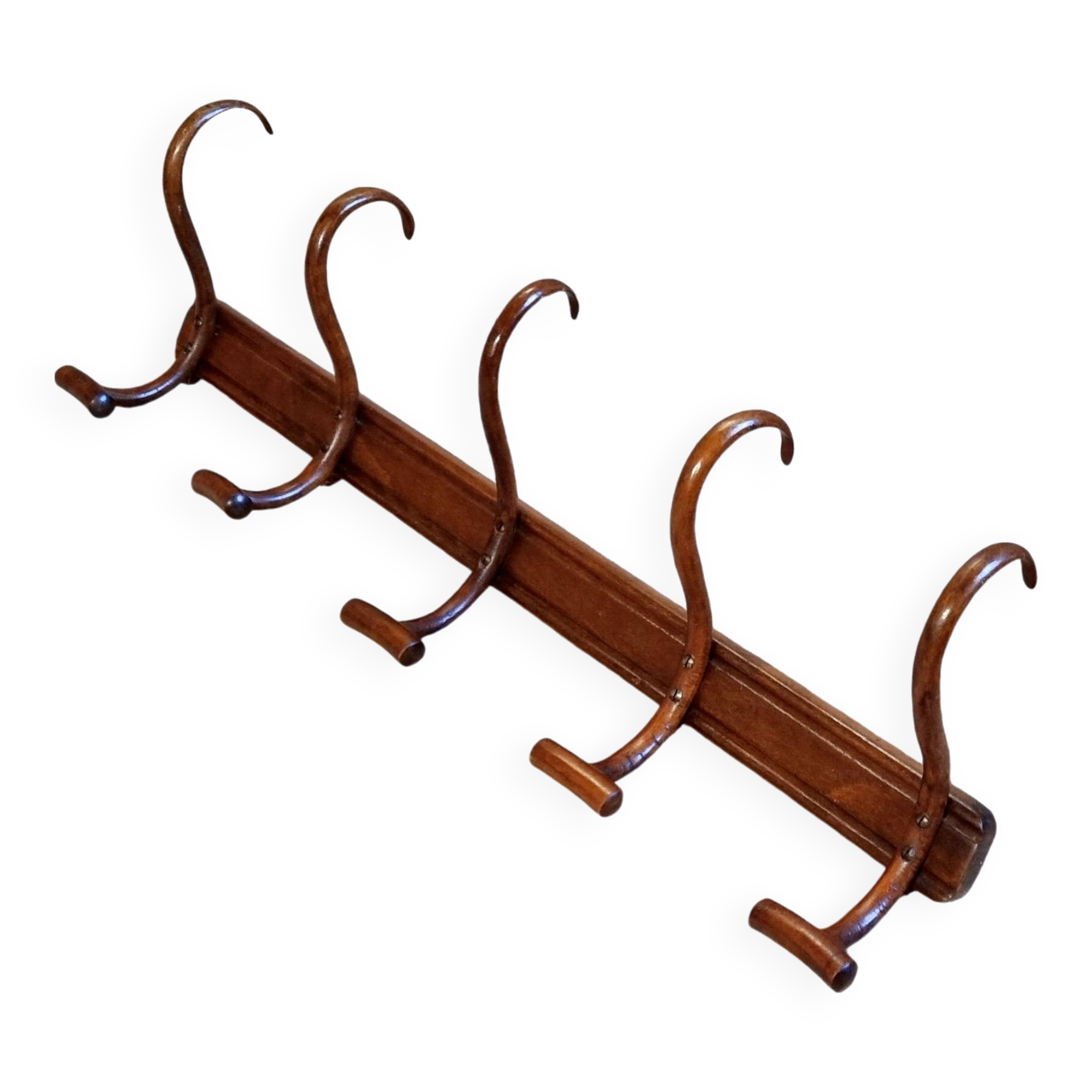 Baumann 5-hook bistro wall coat rack from the 30s
