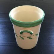Seau à glace en faïence jaune et verte