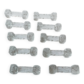 Set of 10 antique twisted moulded glass knife rests – Art Deco style