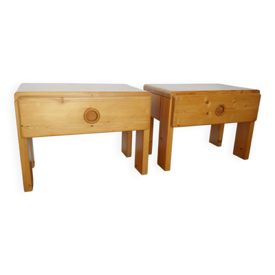 Paire de tables de chevet Charlotte Perriand Les Arcs