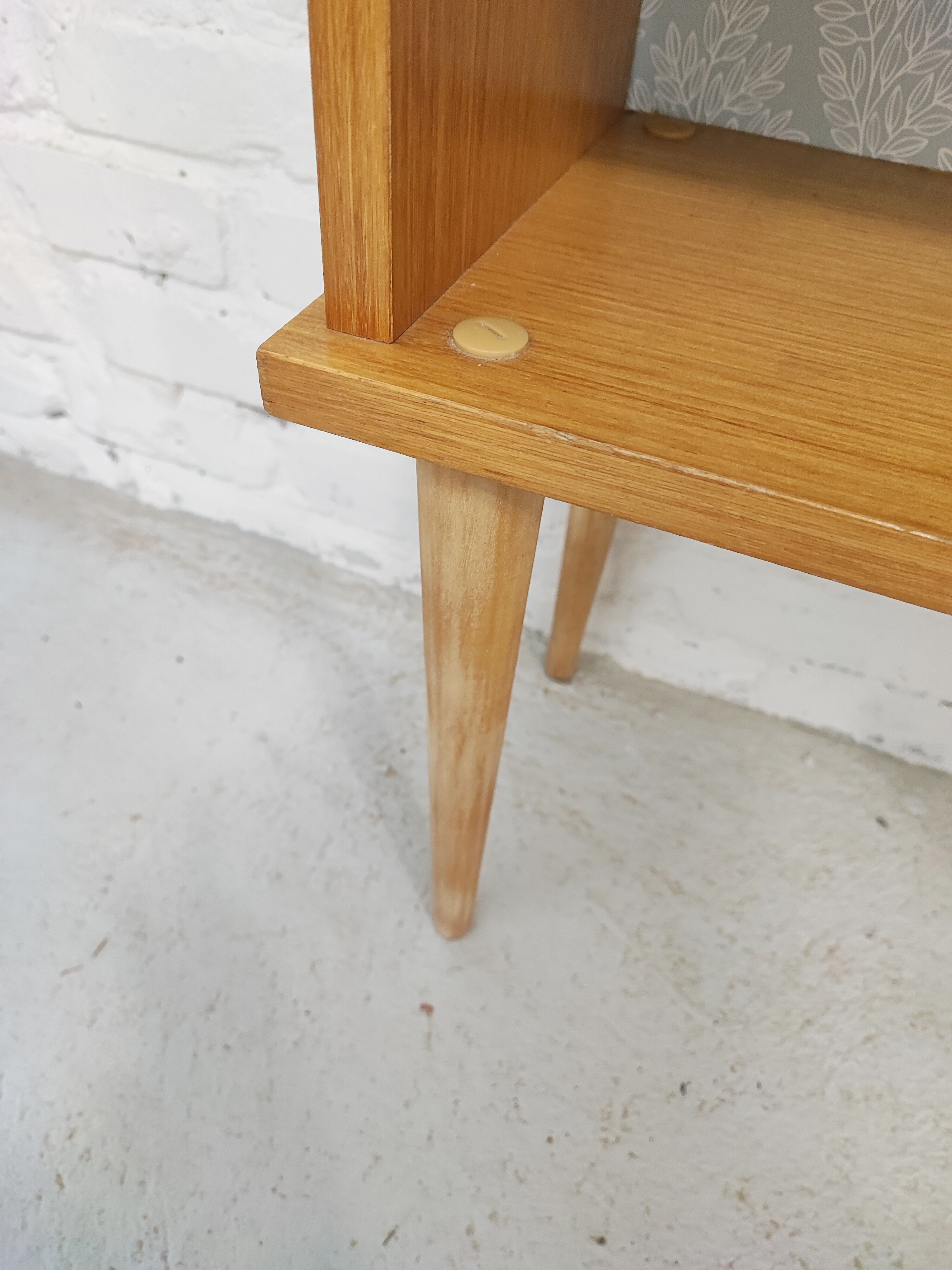 Vintage bedside table legs compass