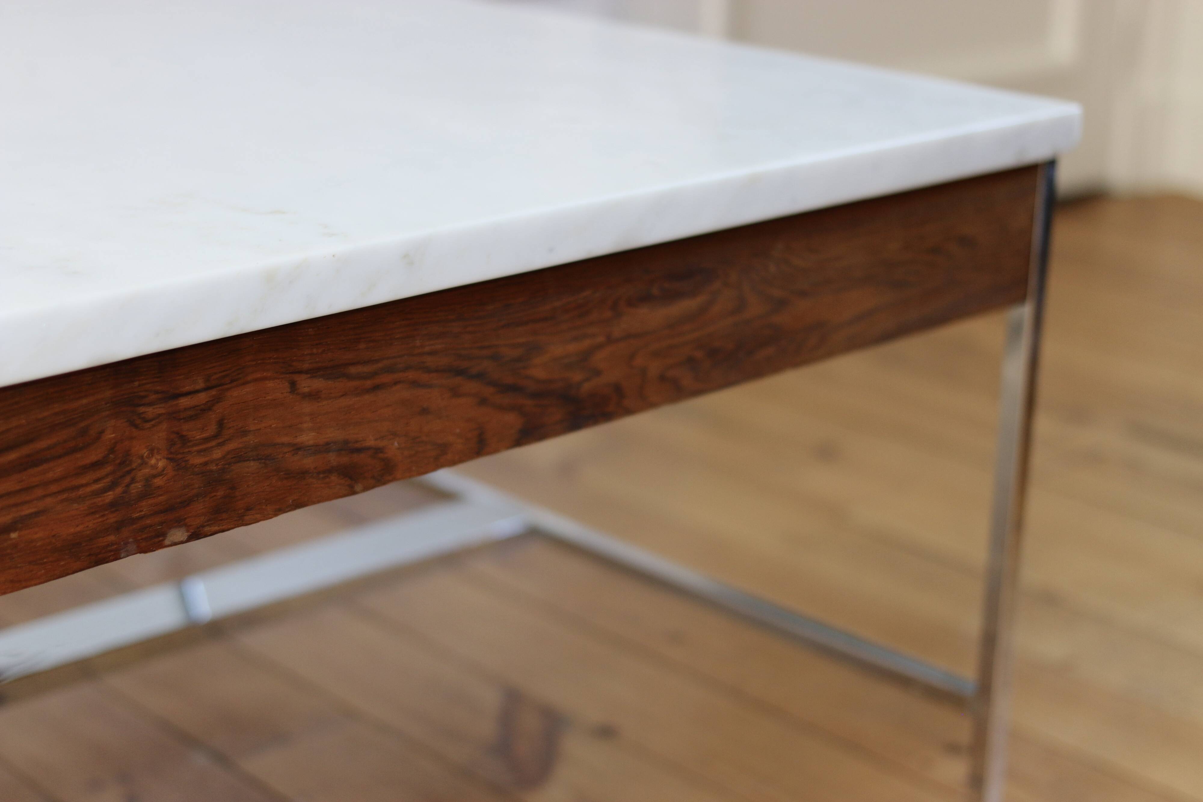 Table basse design marbre et palissandre Georges Nelson 1970