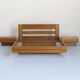 140 cm bed and bedside tables in certified solid elm regain