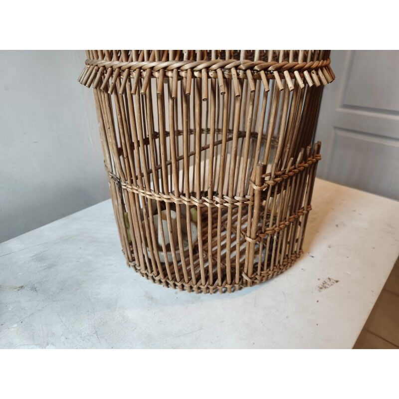 Vintage wicker birdcage