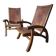 Leather and teak armchairs, by Angel Pazmino, circa 1960.