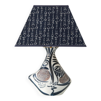 Lampe de table cubiste en céramique style Picasso espagnol Otero Regal