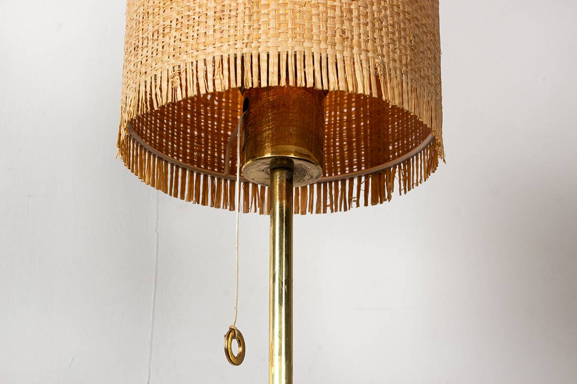 Swedish brass floor lamp, cast iron base, model G 019 by Bergboms 1960