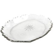 Biedermeier dish, transparent crystal, Czech Republic, 19th century