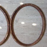 Pair of oval gilded frames Louis XVI style