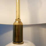 Large white ceramic fan-shaped table lamp - Art Deco style