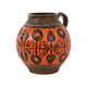 Vase convexe orange rare en poterie d'Allemagne de l'Ouest Wekara 1850-18